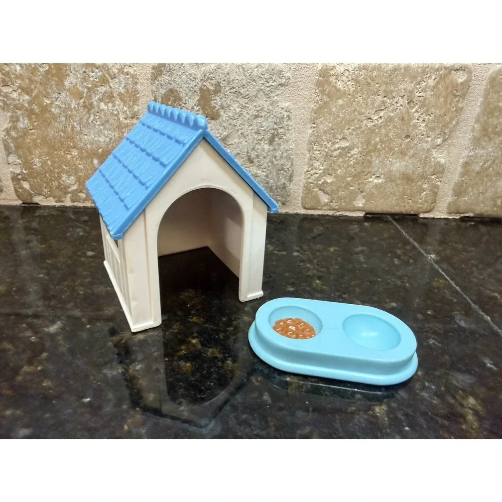 Fisher Price Loving Family Dream Dollhouse Dog House For Puppy‎ Doggie Food Dish